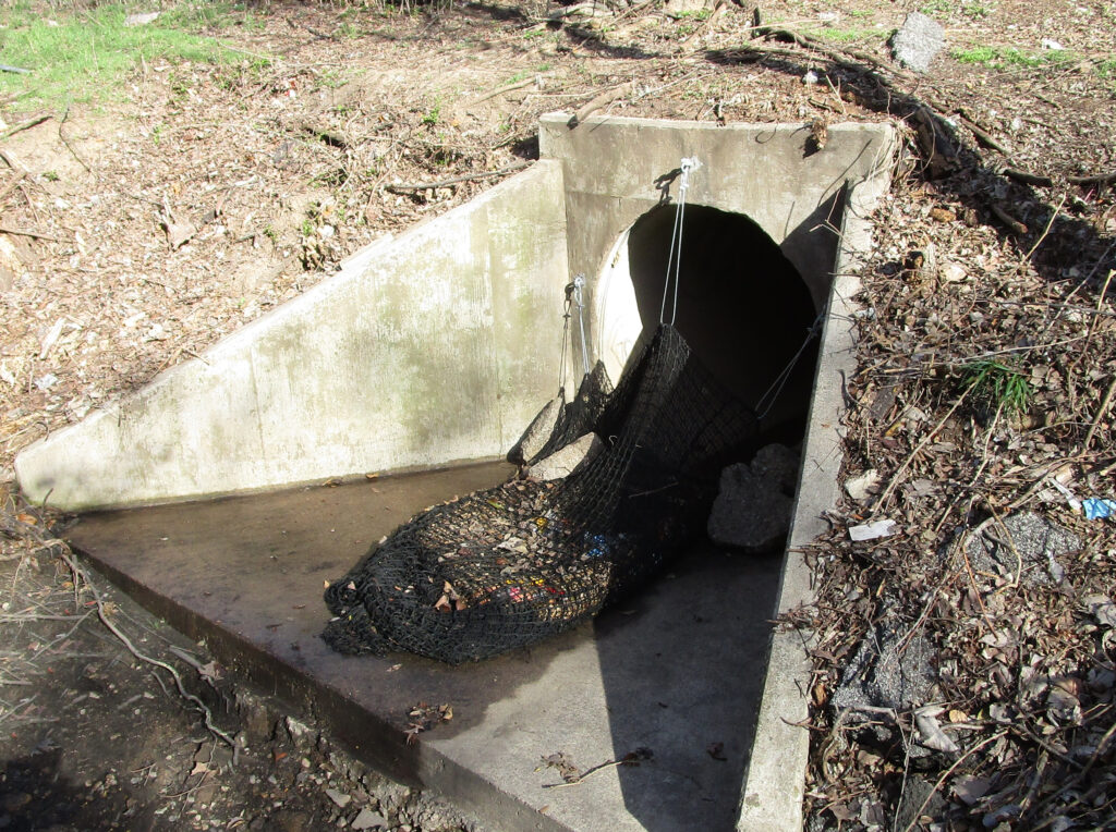 StreamSentry Drain Pipe Net System Catching Debris